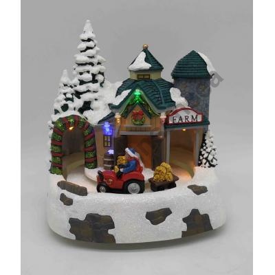 Animated Christmas Farm House