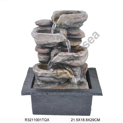 Petite fontaine d'eau d'intérieur en pierre/roche avec la lumière LED nouvelle