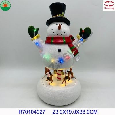 Snowman With Reindeer Turning
