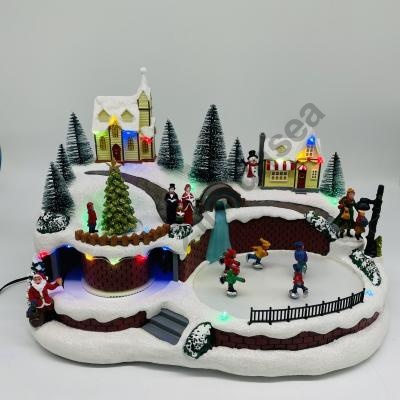 Snowman With Xmas Tree Turning